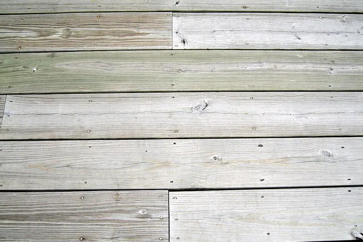 Weathered wooden deck boards